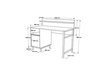Skrivbord Munetoki 120 cm - Valnöt - Möbler - Bord & matgrupp - Kontorsbord - Skrivbord