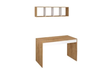 Skrivbord Naidaj 120 cm med Förvaring Vägghylla - Trä/Vit - Möbler - Bord & matgrupp - Kontorsbord - Skrivbord