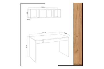 Skrivbord Naidaj 120 cm med Förvaring Vägghylla - Trä/Vit - Möbler - Bord & matgrupp - Kontorsbord - Skrivbord