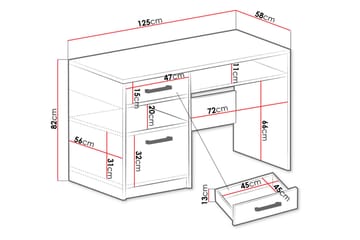 Skrivbord Ordino 125 cm - Lila - Möbler - Bord & matgrupp - Kontorsbord - Skrivbord