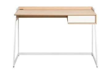Skrivbord Quitoi 120 cm med Förvaring Låda - Vit/Ljusbrun - Möbler - Bord & matgrupp - Kontorsbord - Skrivbord