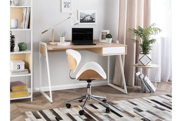 Skrivbord Quitoi 120 cm med Förvaring Låda - Vit/Ljusbrun - Möbler - Bord & matgrupp - Kontorsbord - Skrivbord