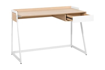Skrivbord Quitoi 120 cm med Förvaring Låda - Vit/Ljusbrun - Möbler - Bord & matgrupp - Kontorsbord - Skrivbord