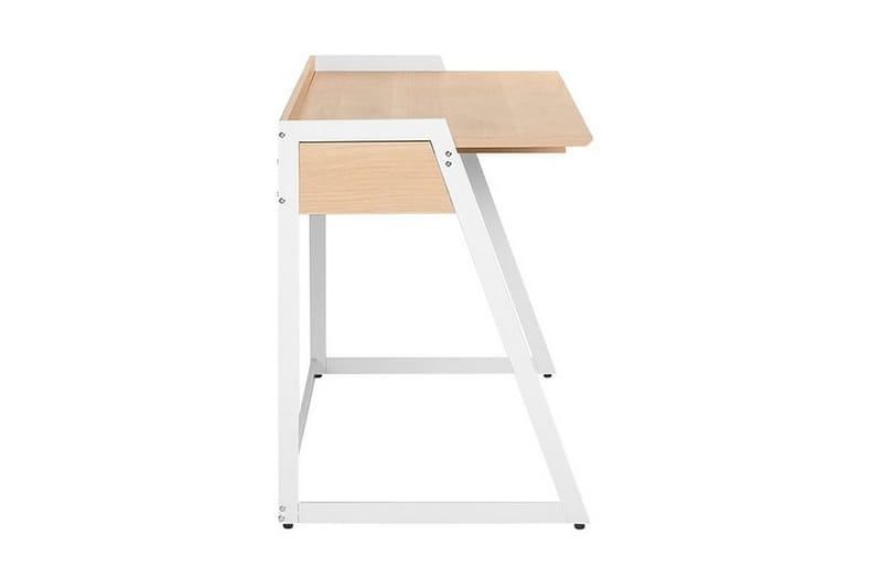 Skrivbord Quitoi 120 cm med Förvaring Låda - Vit/Ljusbrun - Möbler - Bord & matgrupp - Kontorsbord - Skrivbord