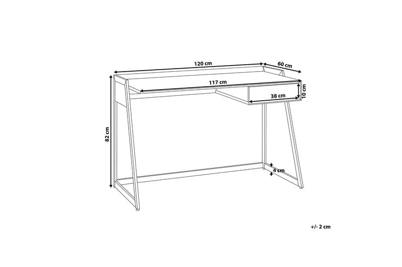 Skrivbord Quitoi 120 cm med Förvaring Låda - Vit/Ljusbrun - Möbler - Bord & matgrupp - Kontorsbord - Skrivbord