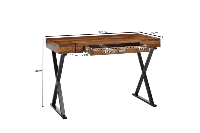 Skrivbord Rachid 120 cm Rektangulär - Natur - Möbler - Bord & matgrupp - Kontorsbord - Skrivbord