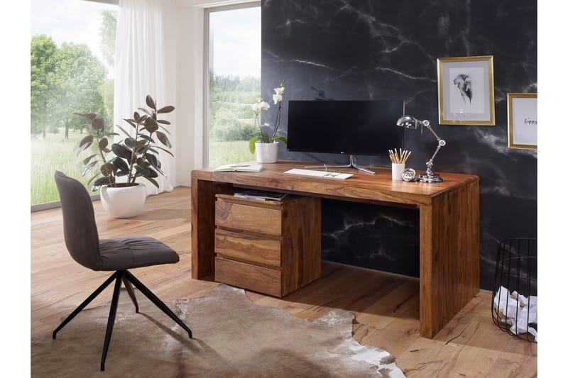 Skrivbord Randig 180 cm - Trä|natur - Skrivbord - Datorbord