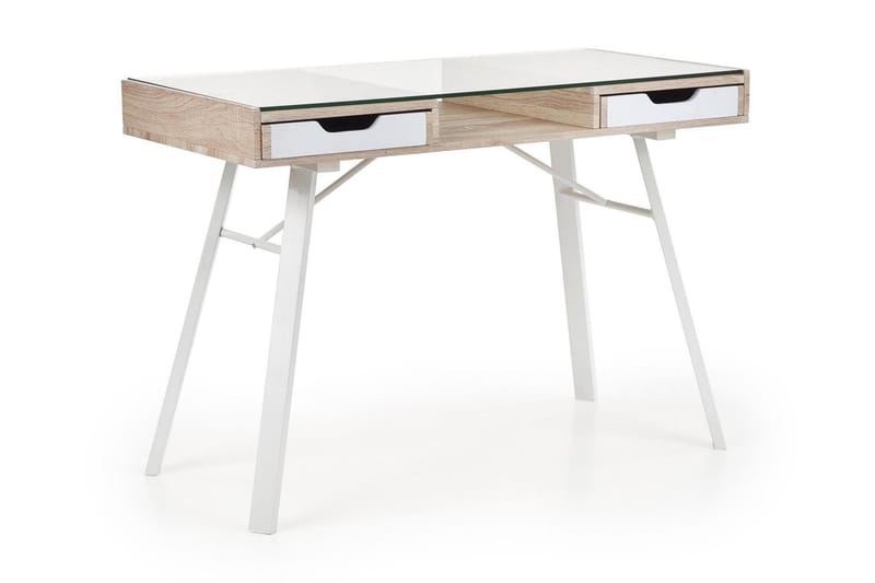 Skrivbord Renea 120 cm med Förvaring 2 Lådor - Ekfärg/Vit - Skrivbord - Datorbord