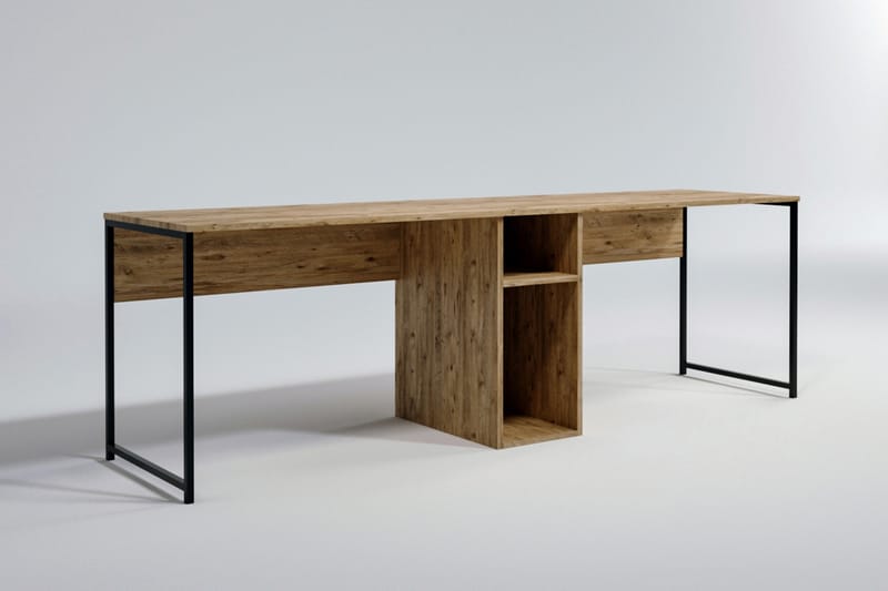 Skrivbord Selonnet 140 cm med Förvaring Hyllor - Natur/Svart - Möbler - Bord & matgrupp - Kontorsbord - Skrivbord