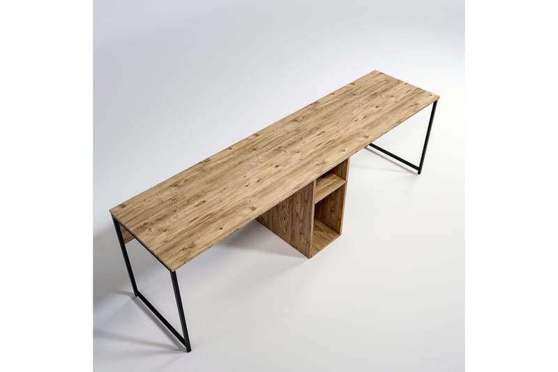 Skrivbord Selonnet 140 cm med Förvaring Hyllor - Natur/Svart - Möbler - Bord & matgrupp - Kontorsbord - Skrivbord
