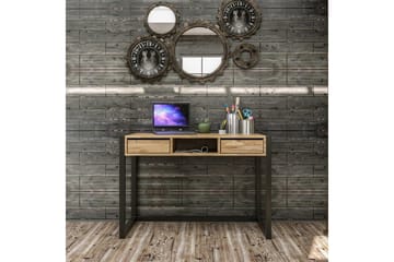 Skrivbord Shatz 115 cm med Förvaring Lådor + Hylla - Trä/Natur/Svart - Möbler - Bord & matgrupp - Kontorsbord - Skrivbord