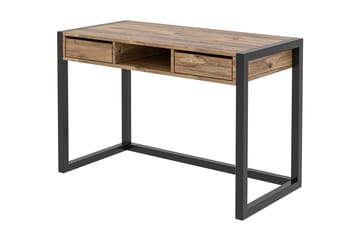 Skrivbord Shatz 115 cm med Förvaring Lådor + Hylla - Trä/Natur/Svart - Möbler - Bord & matgrupp - Kontorsbord - Skrivbord