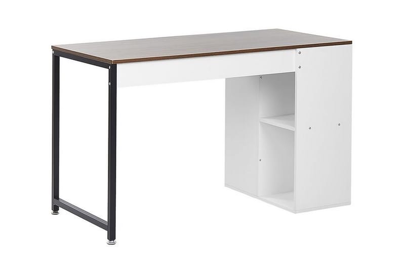 Skrivbord Silvelle 120 cm med Förvaring - Mörkt Trä/Vit - Skrivbord - Datorbord
