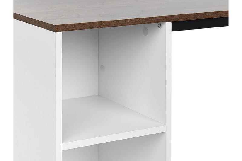Skrivbord Silvelle 120 cm med Förvaring - Mörkt Trä/Vit - Skrivbord - Datorbord