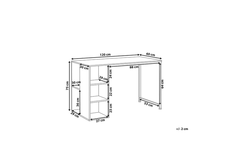 Skrivbord Silvelle 120 cm med Förvaring - Mörkt Trä/Vit - Möbler - Bord & matgrupp - Kontorsbord - Skrivbord