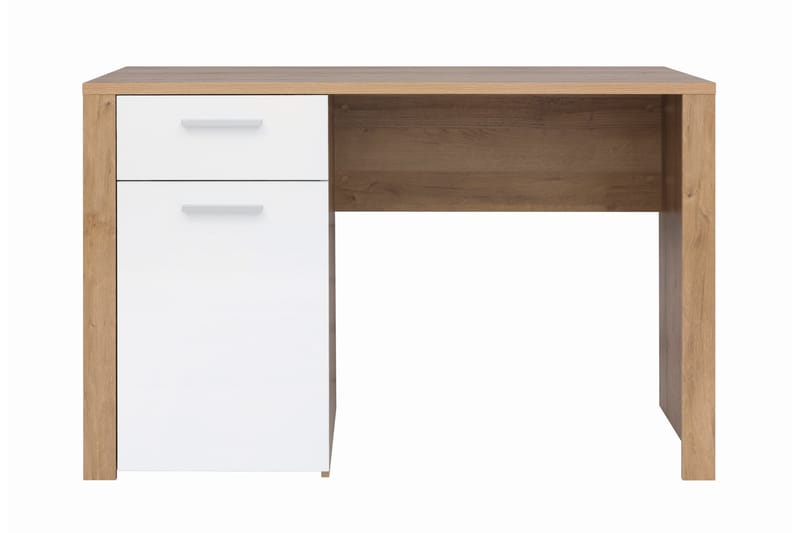 Skrivbord Sitar 120 cm med Förvaring Låsa + Skåp - Ek/Vit - Skrivbord - Datorbord
