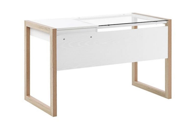 Skrivbord Skiatook 120 cm med Förvaring Låda - Vit/Ljust Trä - Skrivbord - Datorbord
