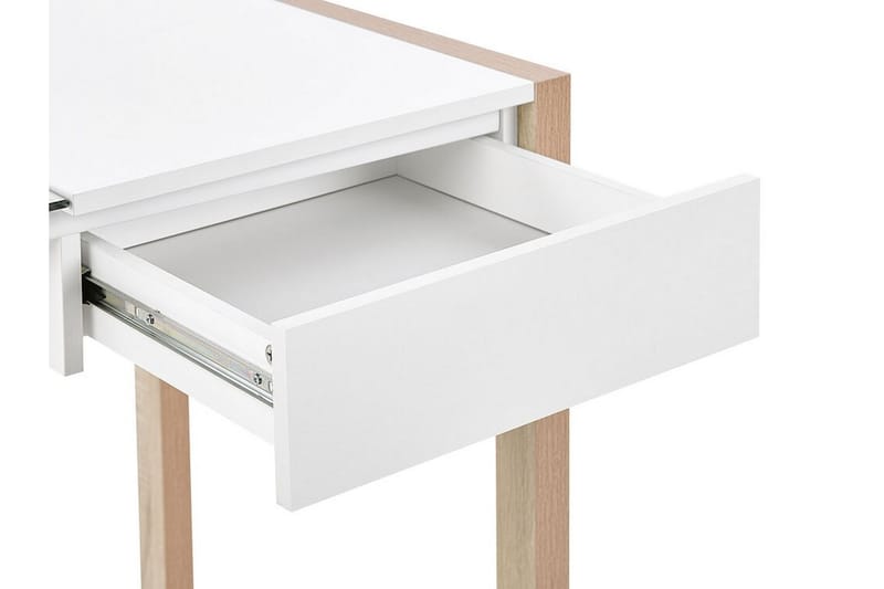 Skrivbord Skiatook 120 cm med Förvaring Låda - Vit/Ljust Trä - Skrivbord - Datorbord
