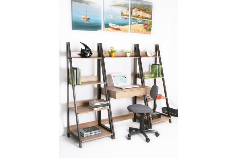 Skrivbord Stepina 74 cm med Förvaring Hylla - Brun/Trä/Natur - Möbler - Bord & matgrupp - Kontorsbord - Skrivbord