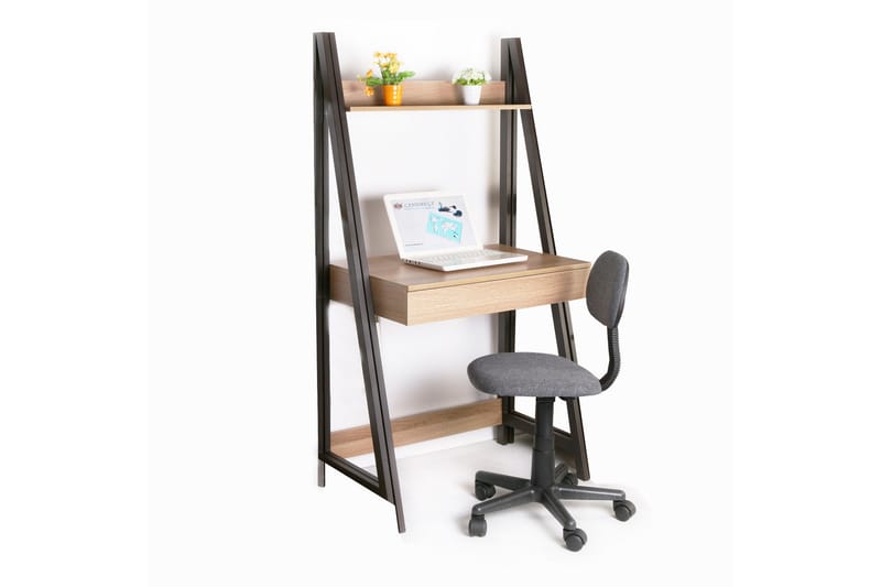Skrivbord Stepina 74 cm med Förvaring Hylla - Brun/Trä/Natur - Möbler - Bord & matgrupp - Kontorsbord - Skrivbord
