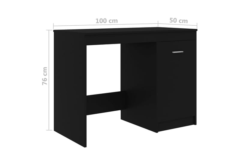 Skrivbord svart 140x50x76 cm spånskiva - Svart - Skrivbord - Datorbord