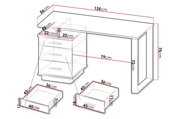 Skrivbord - Svart|Ek - Möbler - Bord & matgrupp - Kontorsbord - Skrivbord