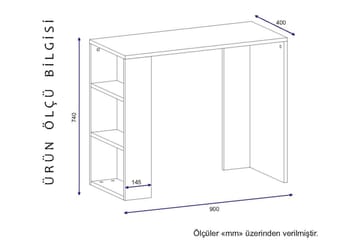 Skrivbord Tessie 90 cm med Förvaring Hylla - Vit - Möbler - Bord & matgrupp - Kontorsbord - Skrivbord