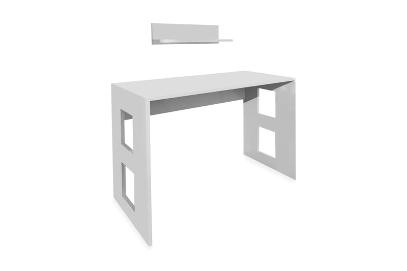 Skrivbord Tessie 90 cm med Förvaring Vägghylla - Vit - Skrivbord - Datorbord