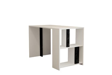 Skrivbord Tibani 120 cm m Förvaring Hylla+Bokhylla Marmormön - Vit/Svart - Möbler - Bord & matgrupp - Kontorsbord - Skrivbord
