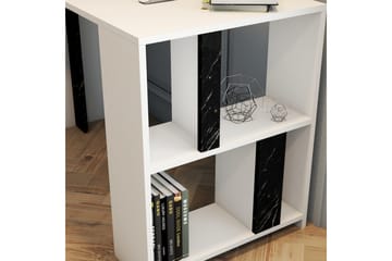 Skrivbord Tibani 120 cm m Förvaring Hylla+Bokhylla Marmormön - Vit/Svart - Möbler - Bord & matgrupp - Kontorsbord - Skrivbord