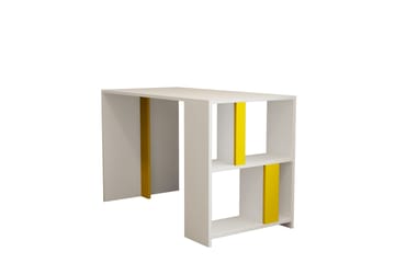 Skrivbord Tibani 120 cm med Förvaring Hylla - Vit/Gul - Möbler - Bord & matgrupp - Kontorsbord - Skrivbord