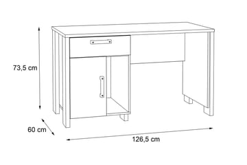 Skrivbord Treknow 127 cm med Förvaring Låda + Skåp - Brun/Grå - Möbler - Bord & matgrupp - Kontorsbord - Skrivbord