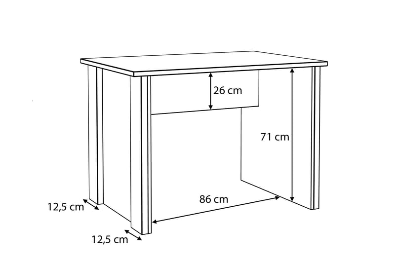 Skrivbord Trevorton 103 cm - Brun/Grå - Skrivbord - Datorbord