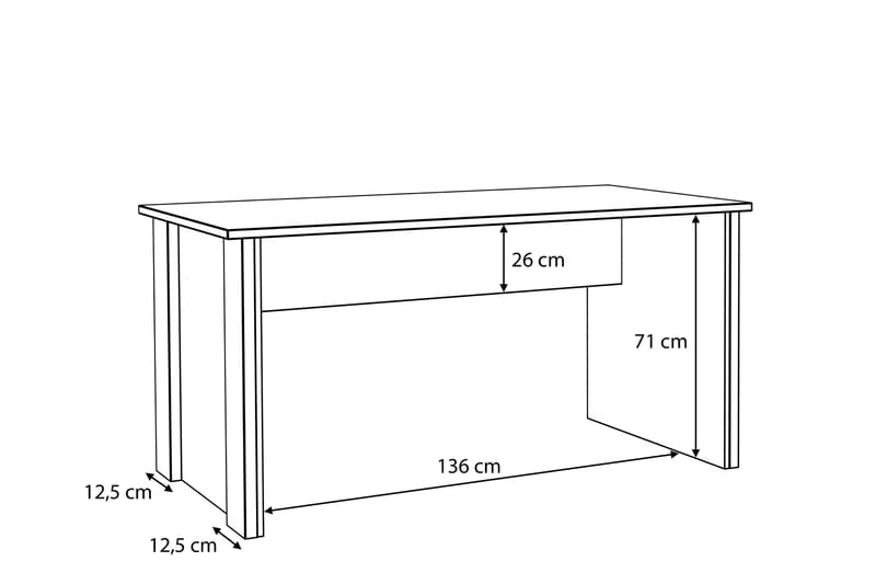 Skrivbord Trevorton 153 cm - Brun/Grå - Möbler - Bord & matgrupp - Kontorsbord - Skrivbord