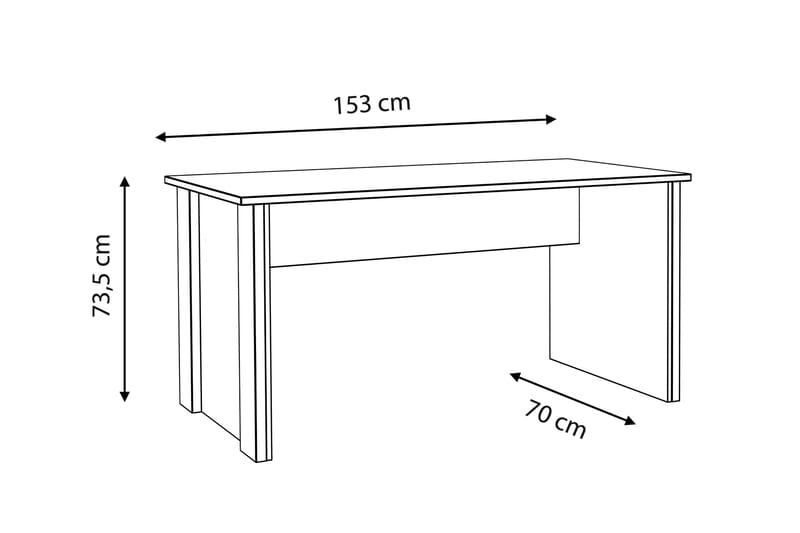 Skrivbord Trevorton 153 cm - Brun/Grå - Möbler - Bord & matgrupp - Kontorsbord - Skrivbord