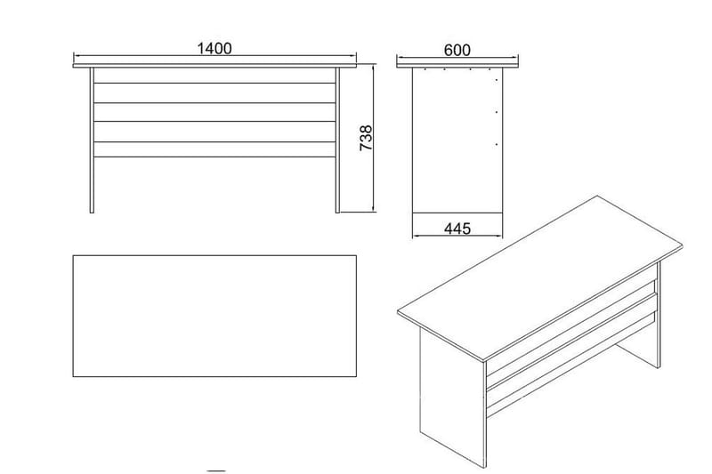 Skrivbord Tully 140 cm - Vit - Möbler - Bord & matgrupp - Kontorsbord - Skrivbord