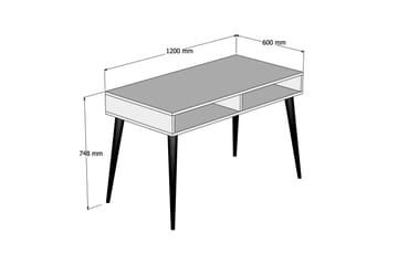 Skrivbord Tyrsberget 120 cm med Förvaring Hylla - Vit/Natur - Möbler - Bord & matgrupp - Kontorsbord - Skrivbord
