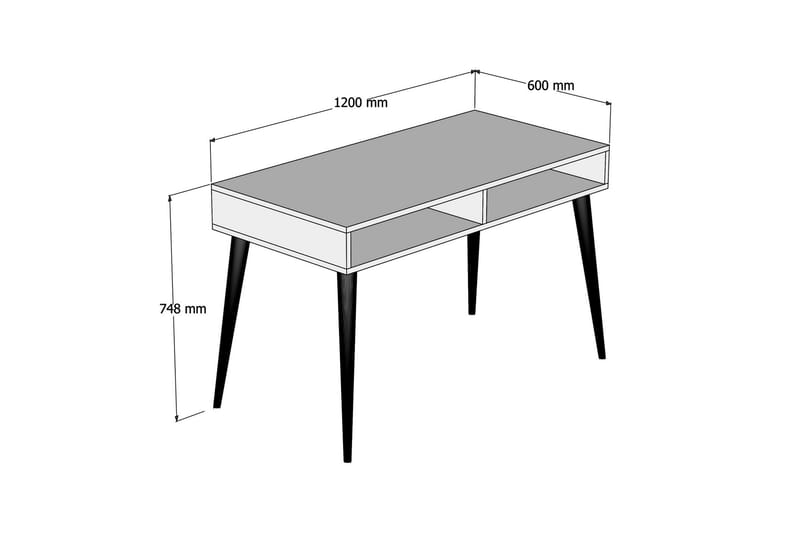 Skrivbord Tyrsberget 120 cm med Förvaring Hylla - Vit/Natur - Möbler - Bord & matgrupp - Kontorsbord - Skrivbord