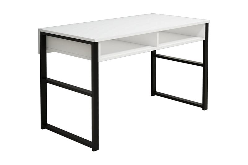 Skrivbord Tyrsberget 120 cm med Förvaring Hylla - Vit/Svart - Möbler - Bord & matgrupp - Kontorsbord - Skrivbord