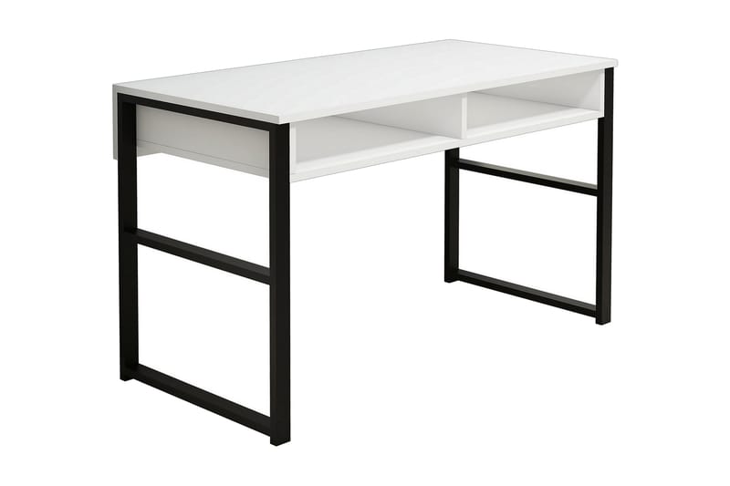 Skrivbord Tyrsberget 120 cm med Förvaring Hylla - Vit/Svart - Skrivbord - Datorbord