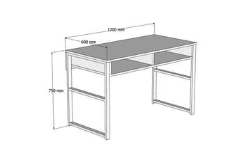 Skrivbord Tyrsberget 120 cm med Förvaring Hylla - Vit/Svart - Möbler - Bord & matgrupp - Kontorsbord - Skrivbord