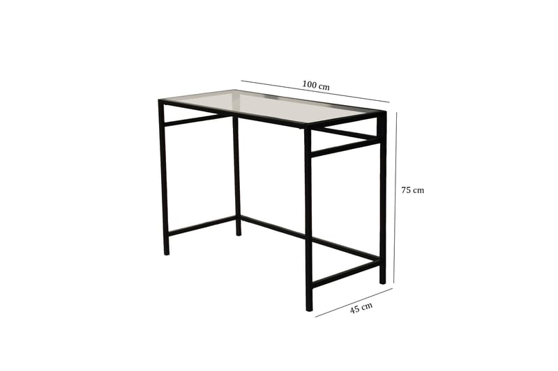 Skrivbord Vallsbo 100 cm - Glas/Svart - Möbler - Bord & matgrupp - Kontorsbord - Skrivbord