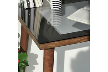 Skrivbord Vallsbo 110 cm - Glas/Valnötsbrun - Möbler - Bord & matgrupp - Kontorsbord - Skrivbord
