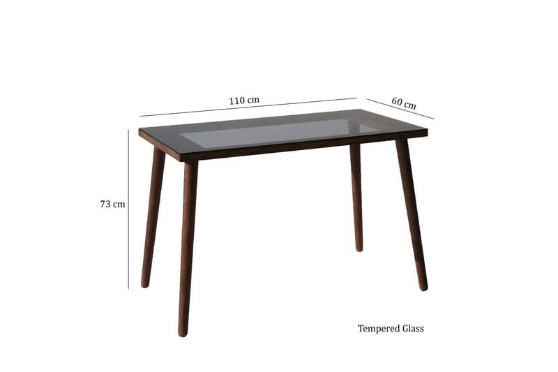 Skrivbord Vallsbo 110 cm - Glas/Valnötsbrun - Möbler - Bord & matgrupp - Kontorsbord - Skrivbord