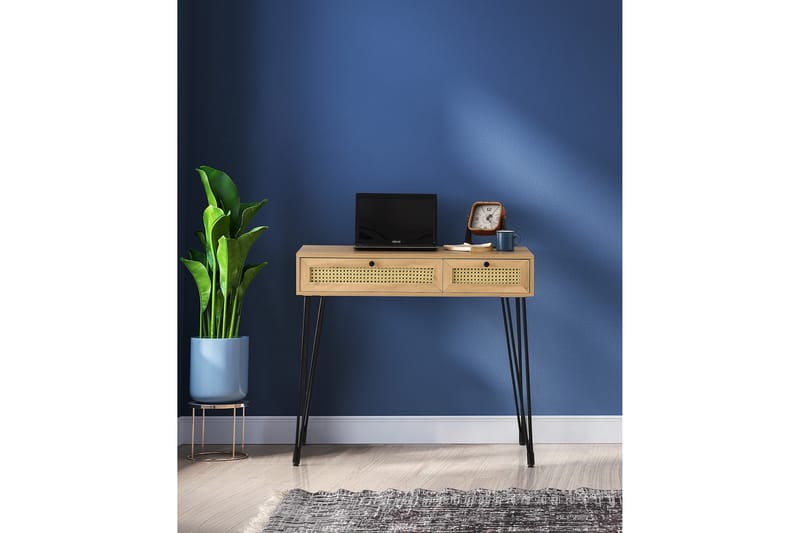 Skrivbord Vergale 105 cm med Förvaring 2 Lådor - Natur/Svart - Möbler - Bord & matgrupp - Kontorsbord - Skrivbord