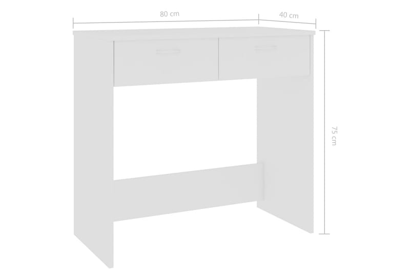 Skrivbord vit 80x40x75 cm spånskiva - Vit - Skrivbord - Datorbord