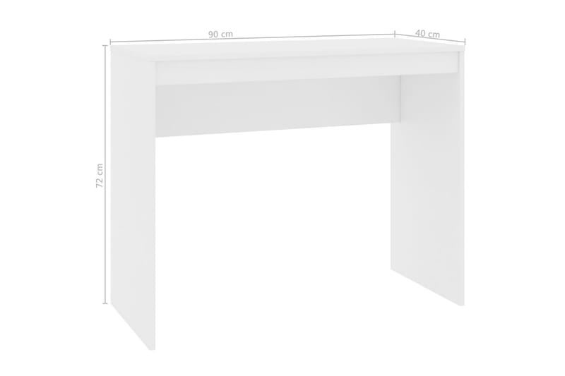 Skrivbord vit 90x40x72 cm spånskiva - Vit - Skrivbord - Datorbord