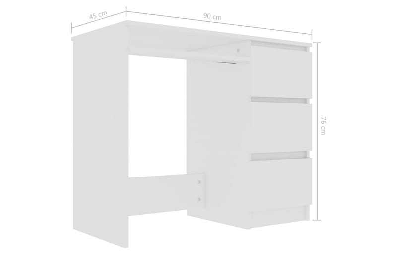 Skrivbord vit 90x45x76 cm spånskiva - Vit - Skrivbord - Datorbord