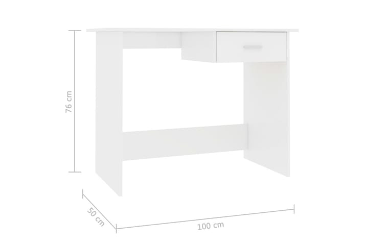 Skrivbord vit högglans 100x50x76 cm spånskiva - Vit - Skrivbord - Datorbord