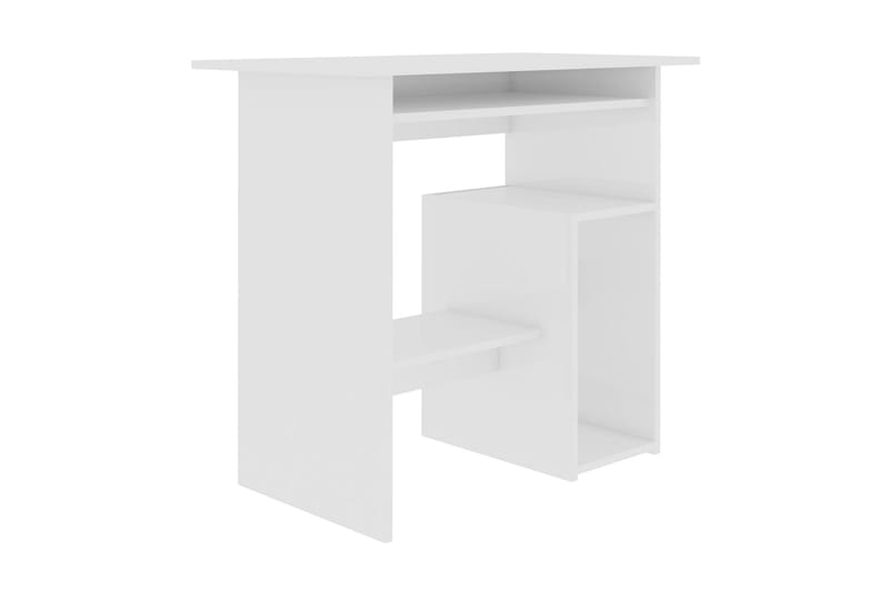 Skrivbord vit högglans 80x45x74 cm spånskiva - Vit - Skrivbord - Datorbord